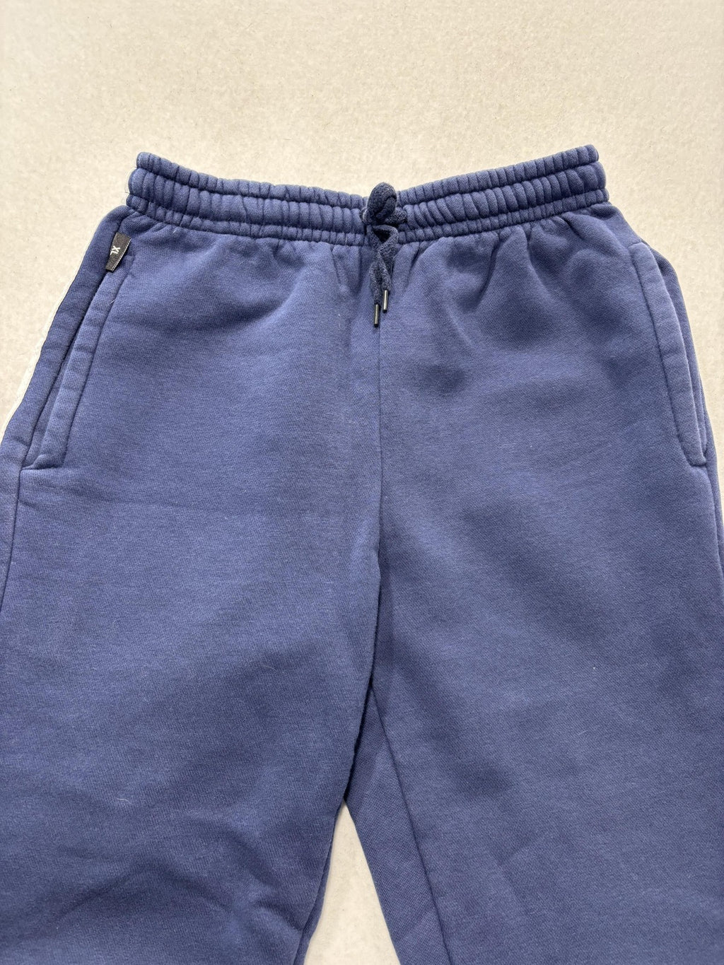 Athletic Works Pants Kids XL Blue Fleece Ankle Drawstring Side Stripe Casual