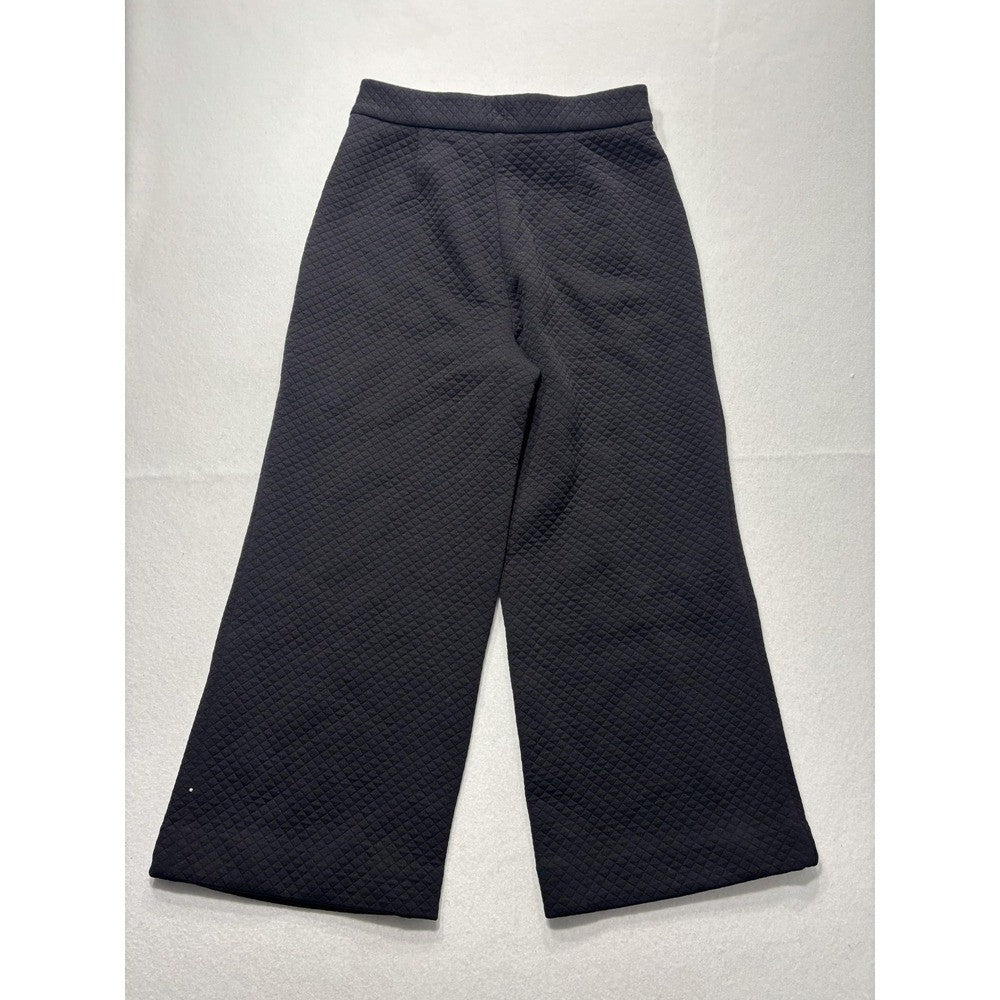 Pearl By Lela Rose Dress Pants Womens 8 Black Quilted Jersey Lynn Pant Wide Leg