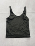 A New Day Tank Top Womens Medium Green Ribbed Knit Scoop Neck Basic Stretch