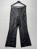 Banana Republic Dress Pants Womens 6 Black Faux Leather Straight Leg Zip Stretch