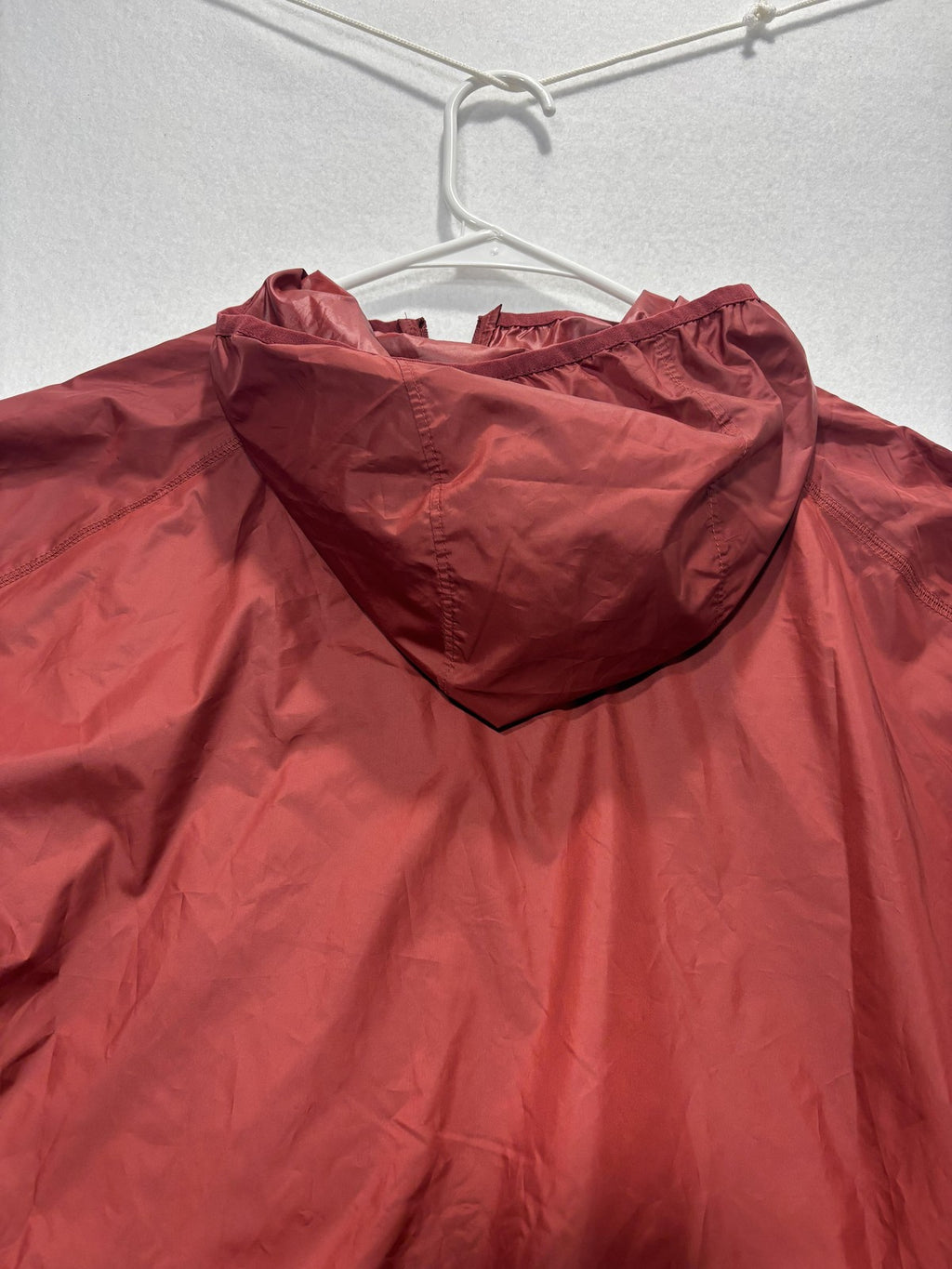 Columbia Windbreaker Jacket Mens Large Red Hooded Full Zip Lightweight KM3973