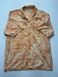 Columbia Shirt Mens Large Orange Fish Print Short Sleeve Button Up Hawaiian