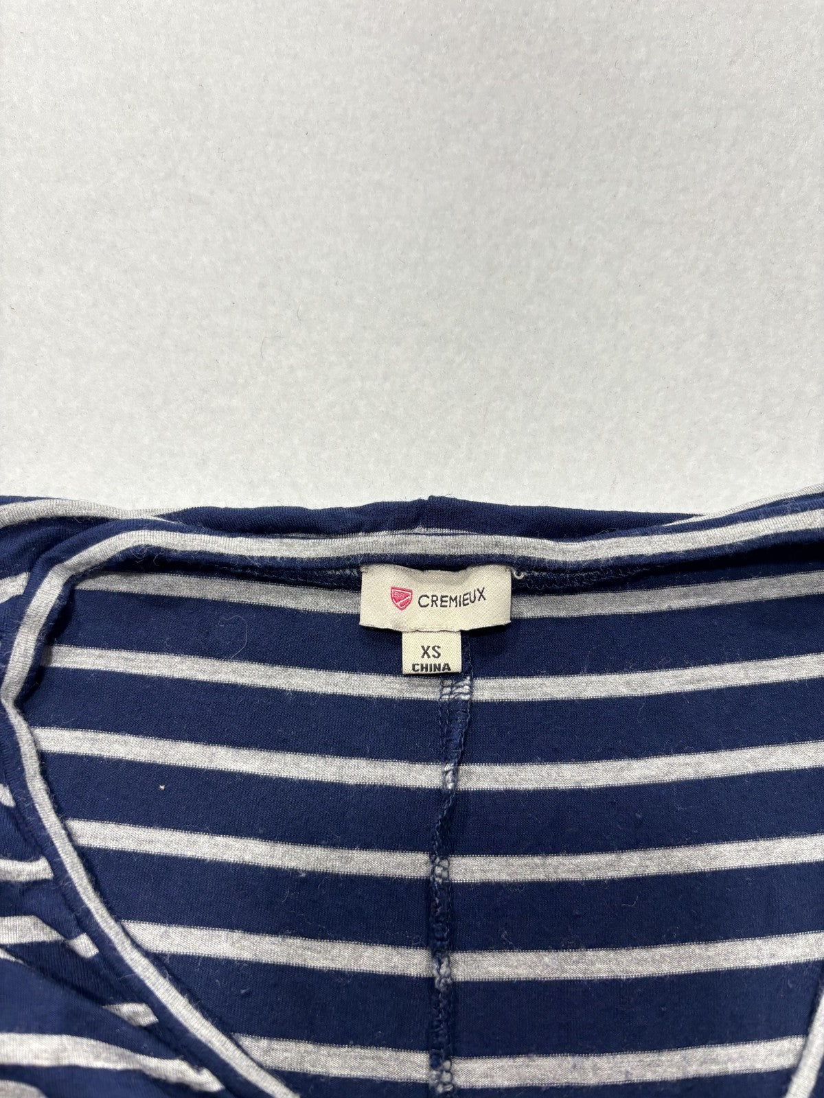 Cremieux T-Shirt Dress Womens XS Blue Stripe V Neck Short Sleeve Jersey Stretch