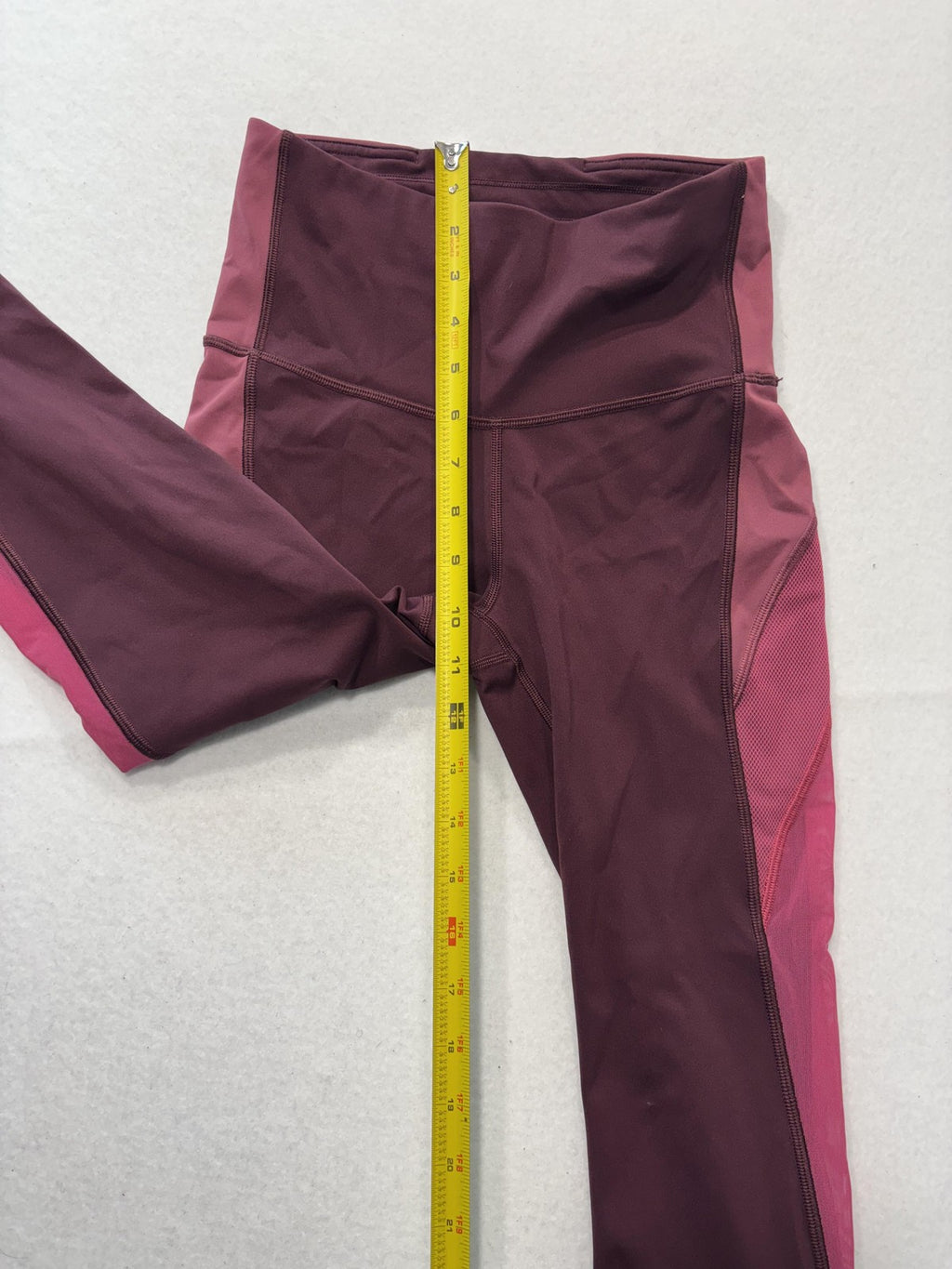 Lululemon Leggings Womens 4 Red Colorblock High Rise Crop 23.5" Inseam Stretch
