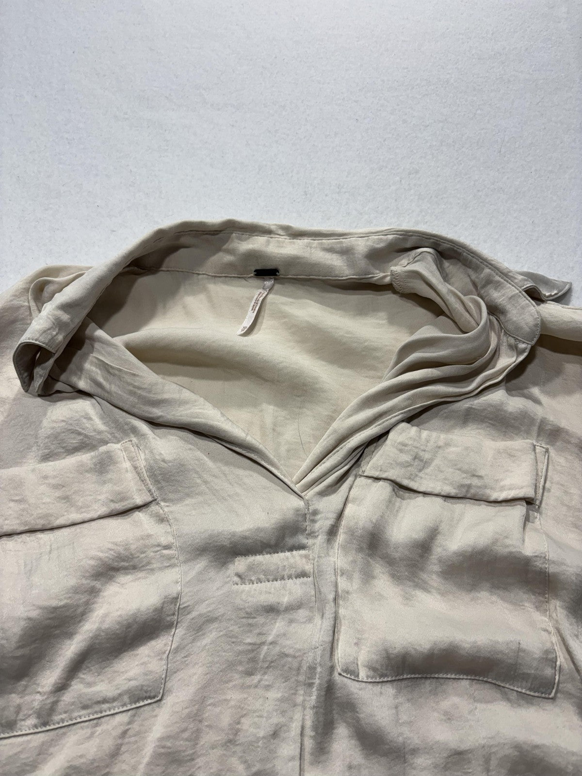 American Eagle Outfitters Blouse Womens XS White V Neck Long Sleeve Tunic Top