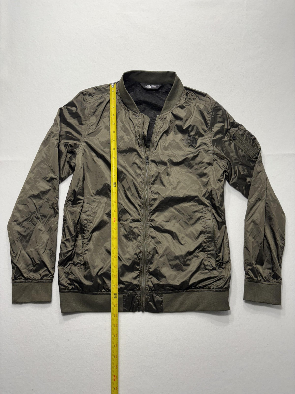 The North Face Jacket Womens Medium Green Nylon Bomber Full Zip Lightweight