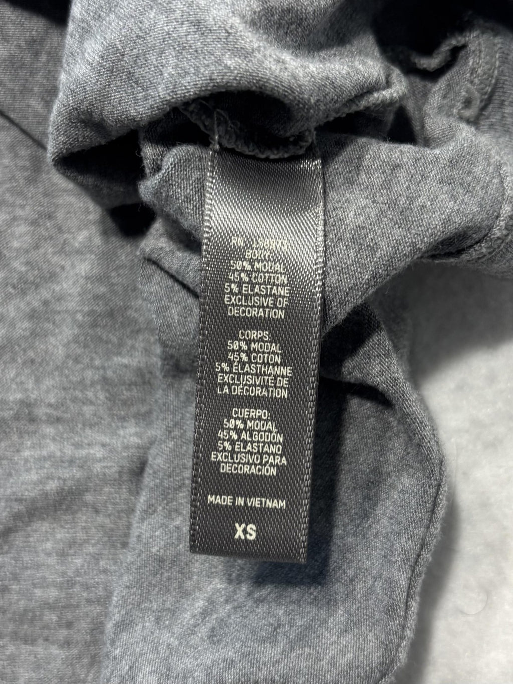 H&M Shirt Mens XS Gray Modal Long Sleeve Crew Neck Tee Lightweight Stretch