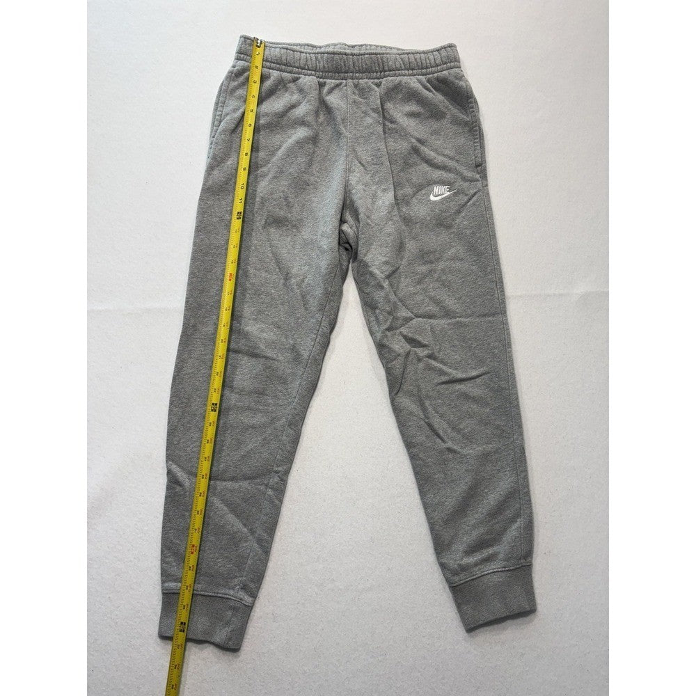 Nike Jogger Pants Mens Medium Gray Fleece Elastic Waist Tapered Athletic Pockets