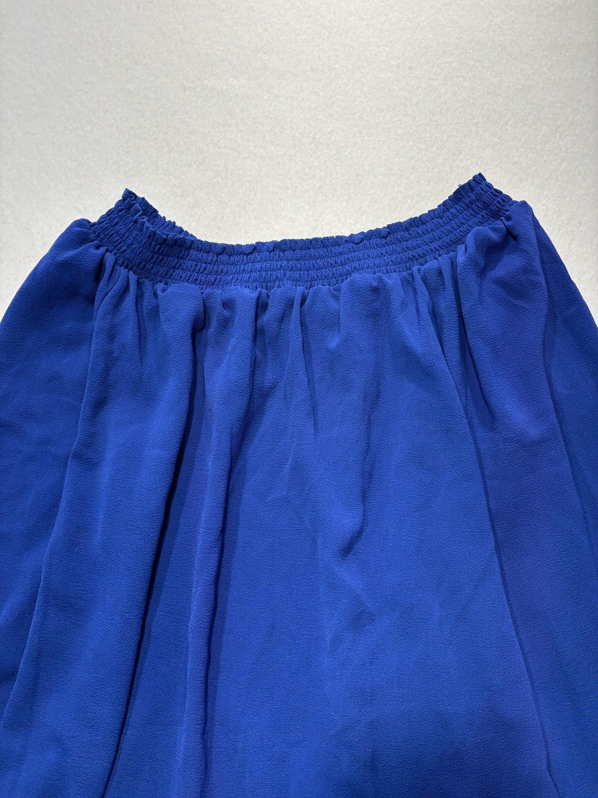 Michael Kors Blouse Womens Large Blue Off Shoulder Tie Tunic Balloon Sleeve Top