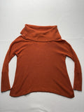 Chico's Sweater Womens 1 Orange Cowl Neck Long Sleeve Knit Relaxed Pullover
