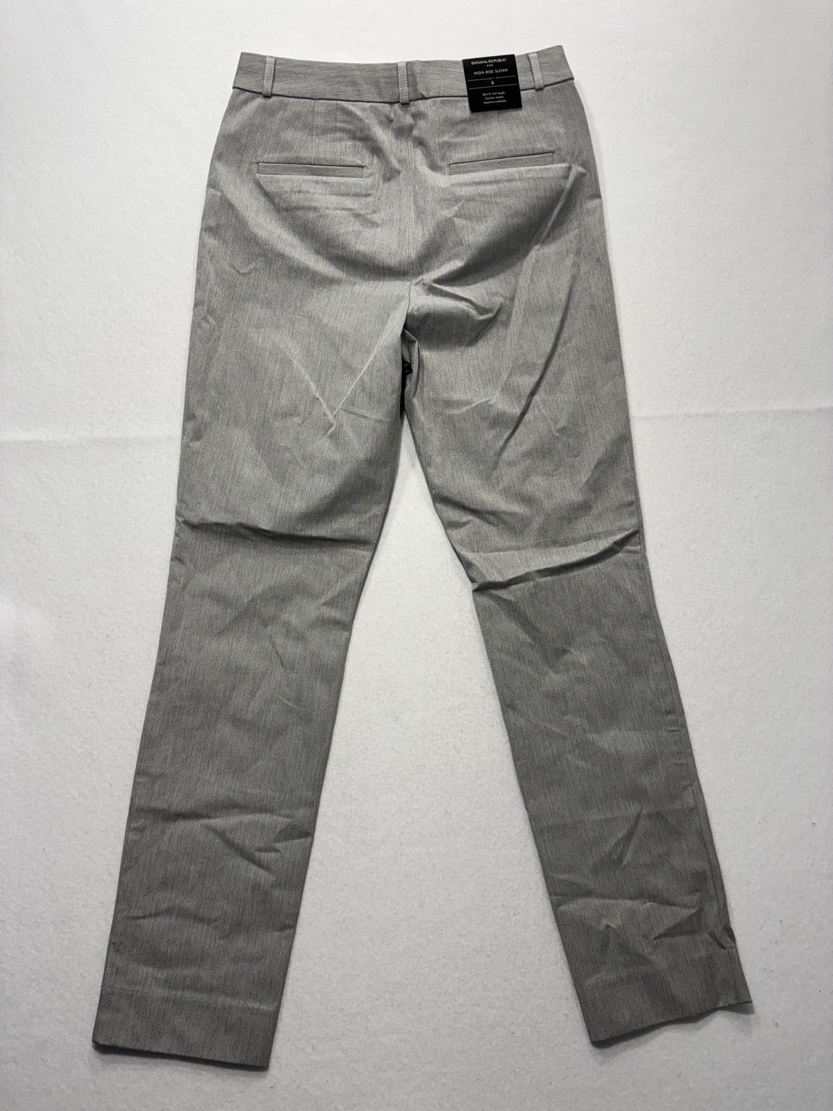 Banana Republic Dress Pants Womens 6 Gray High Rise Sloan Slim Stretch Twill