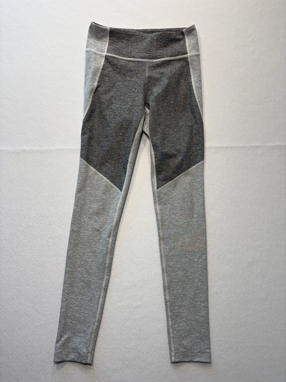Outdoor Voices Leggings Womens Small Gray Colorblock Stretch Knit Ankle
