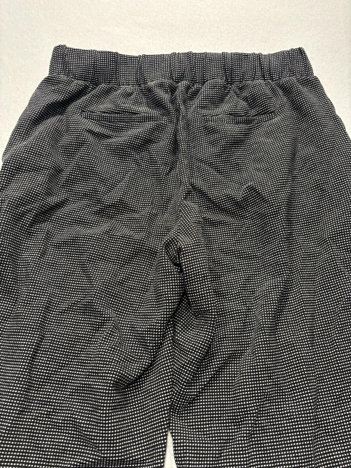 Nine West Dress Pants Womens Small Black Check Crop Tapered Knit Stretch
