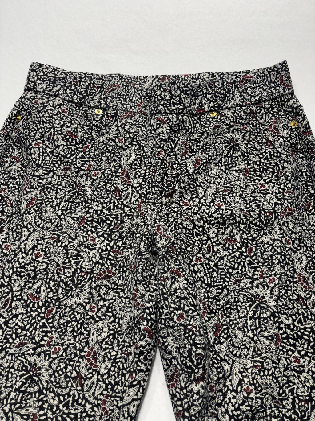 MICHAEL Michael Kors Pants Womens Large Black Paisley Jegging Pull On Stretch