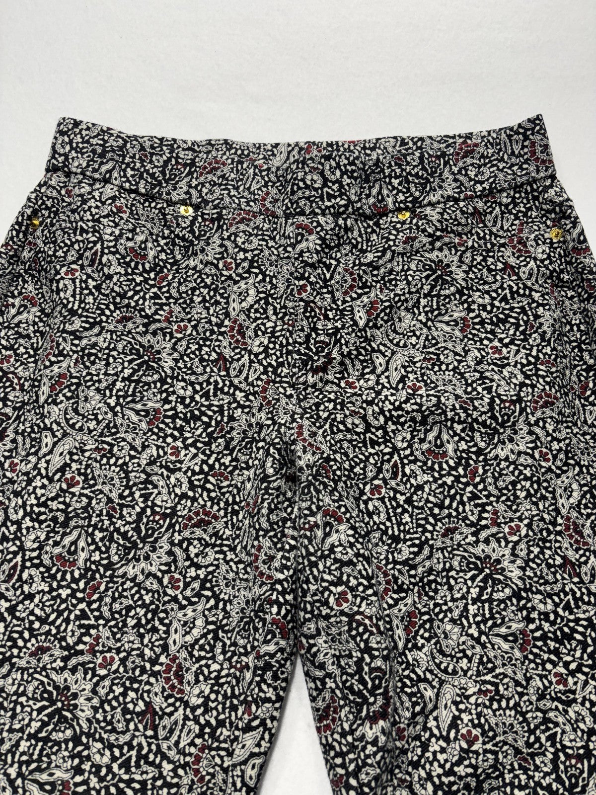 MICHAEL Michael Kors Pants Womens Large Black Paisley Jegging Pull On Stretch