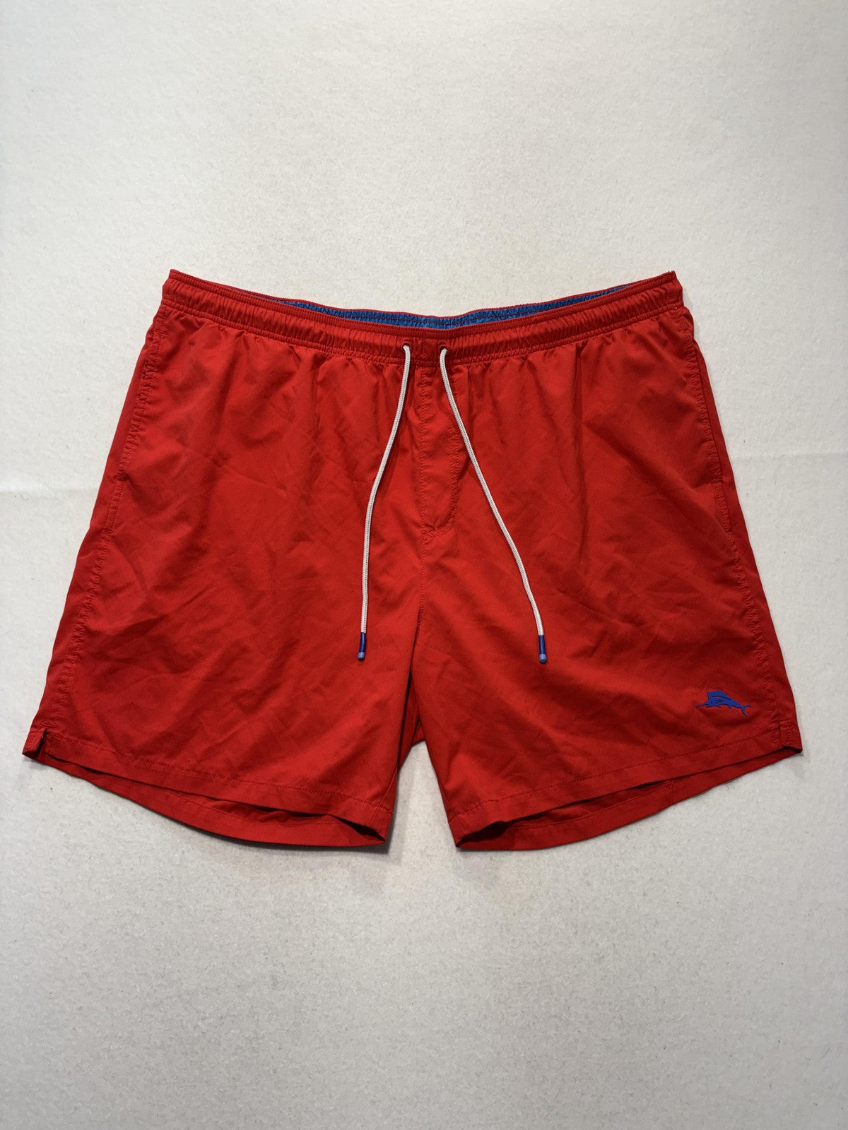 Tommy Bahama Swim Shorts Mens Big 2XLT Red Elastic Waist Mesh Lined Quick Dry