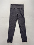 Unbranded Gray High Rise Ruched Back Shaping Leggings Womens Medium 24 Inseam