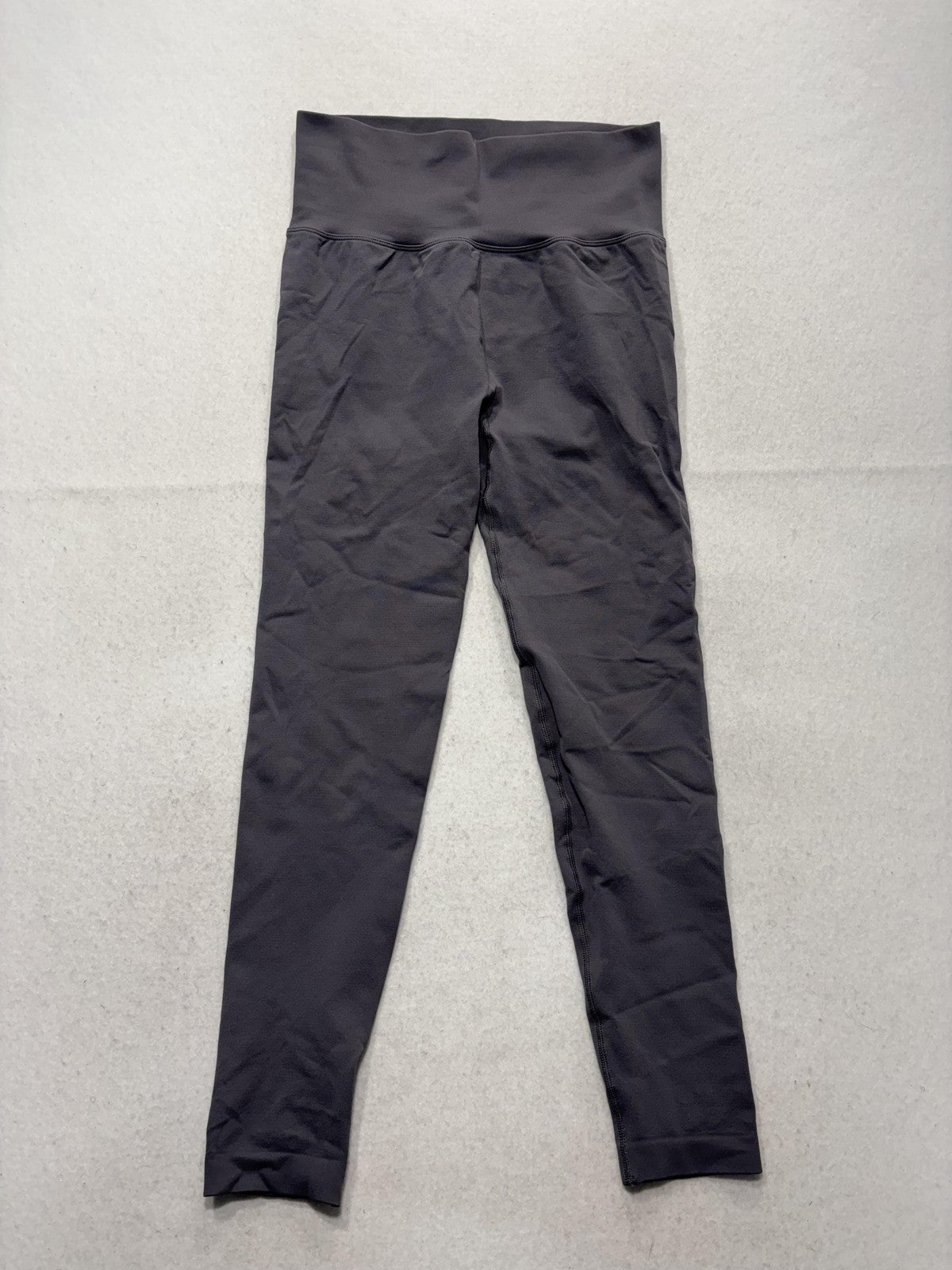 Unbranded Gray High Rise Ruched Back Shaping Leggings Womens Medium 24 Inseam