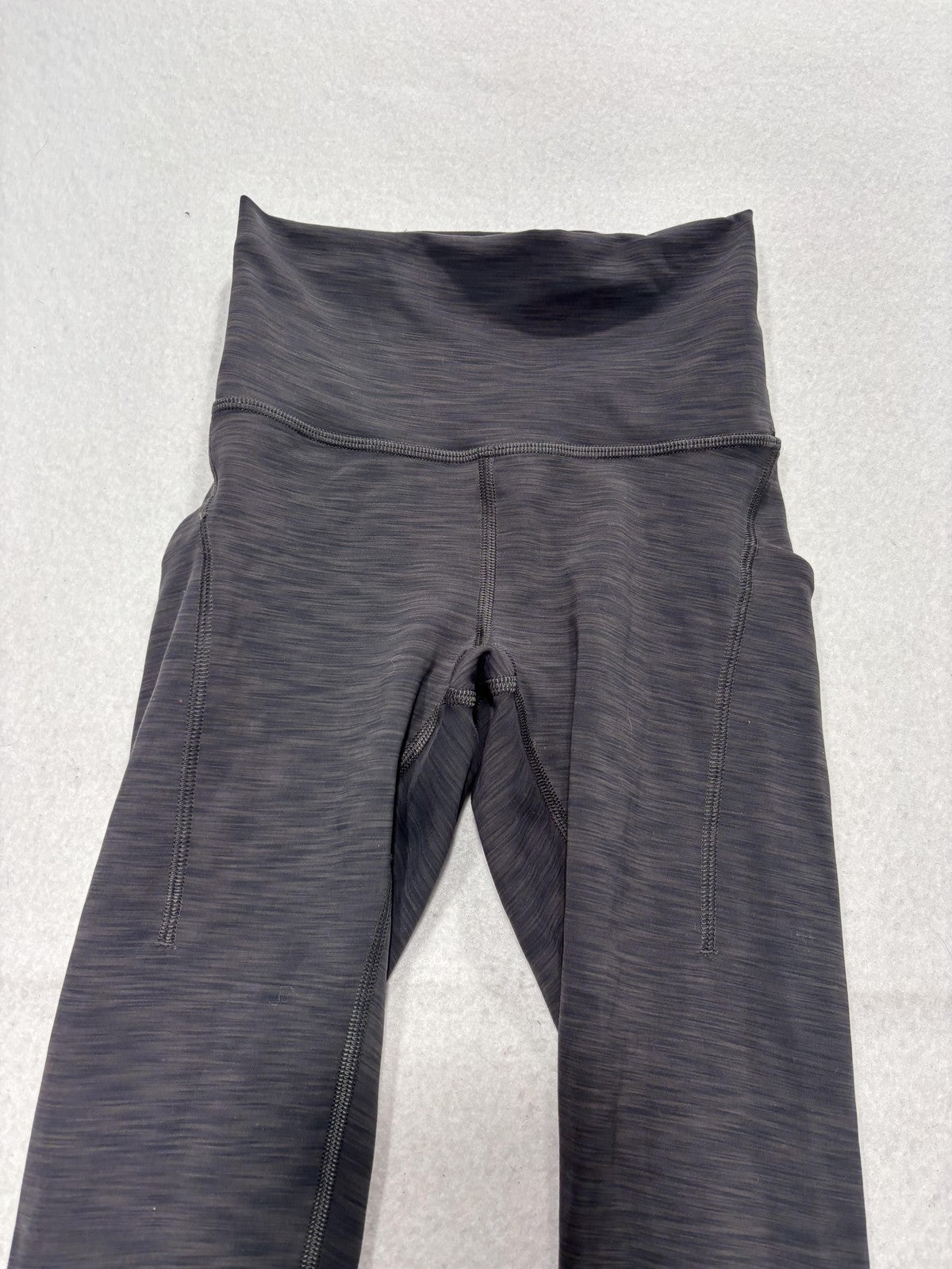 Lululemon Leggings Womens 2 Gray High Rise 26" Inseam Ankle Yoga Stretch Pockets
