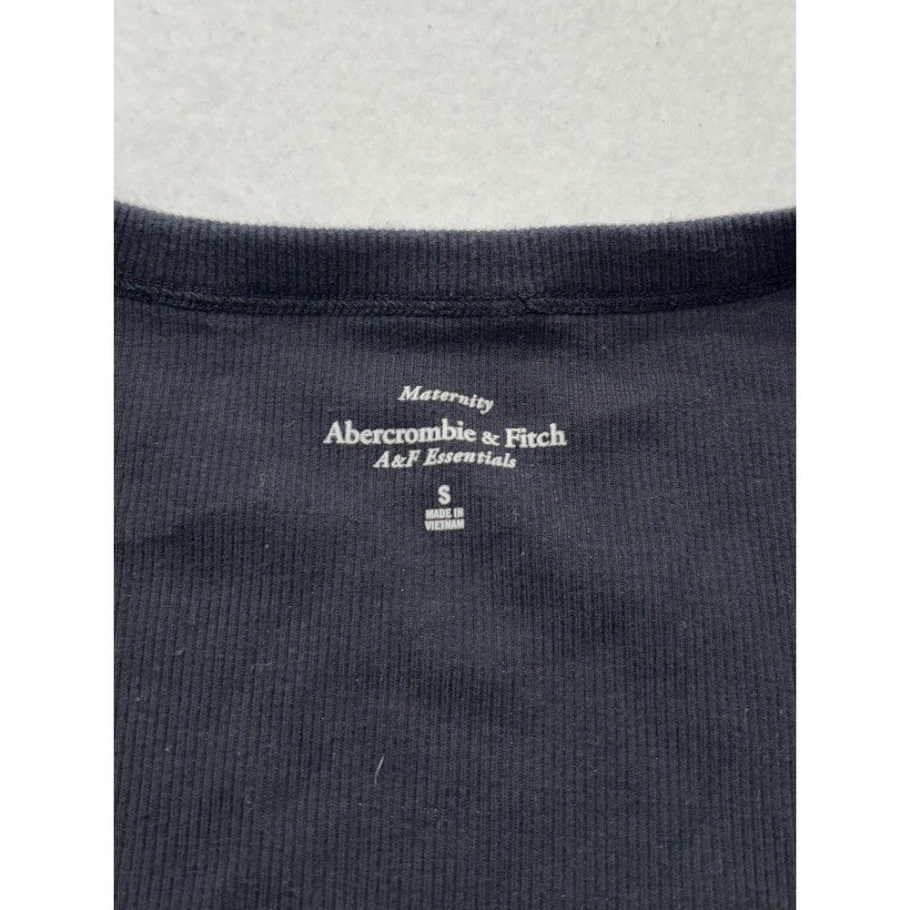 Abercrombie & Fitch Tank Womens Small Black Ribbed Knit Scoop Neck Maternity