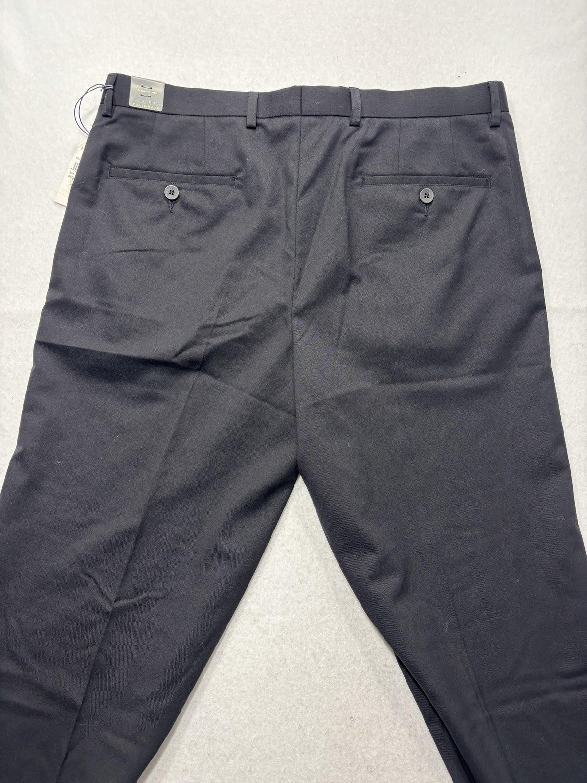 Calibrate Dress Pants Mens 34x38 Black Classic Fit Wool Flat Front Business
