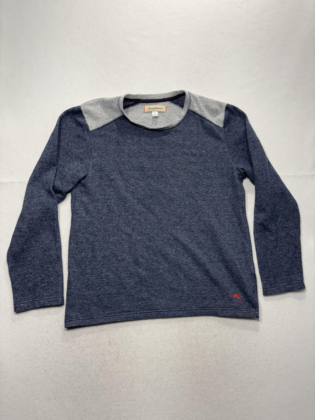 Tommy Bahama Sweater Mens Large Blue Knit Crew Neck Long Sleeve Pullover Casual