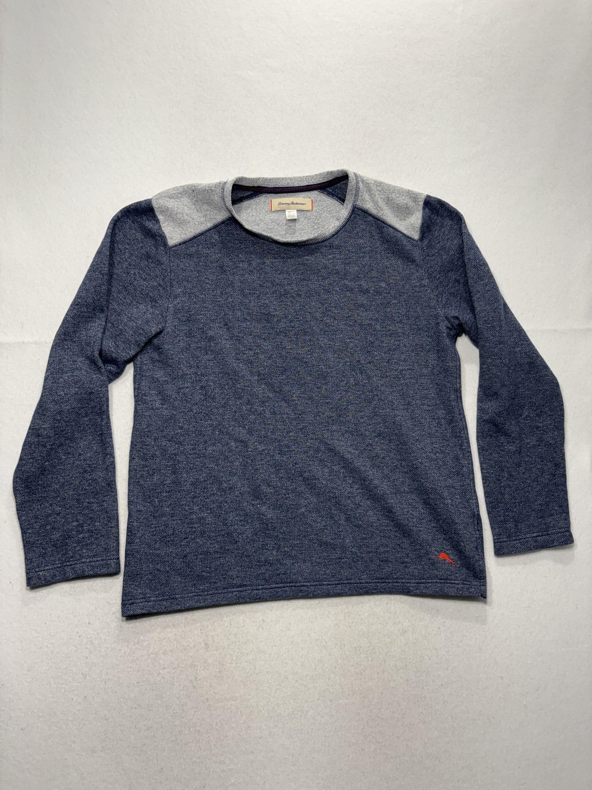 Tommy Bahama Sweater Mens Large Blue Knit Crew Neck Long Sleeve Pullover Casual
