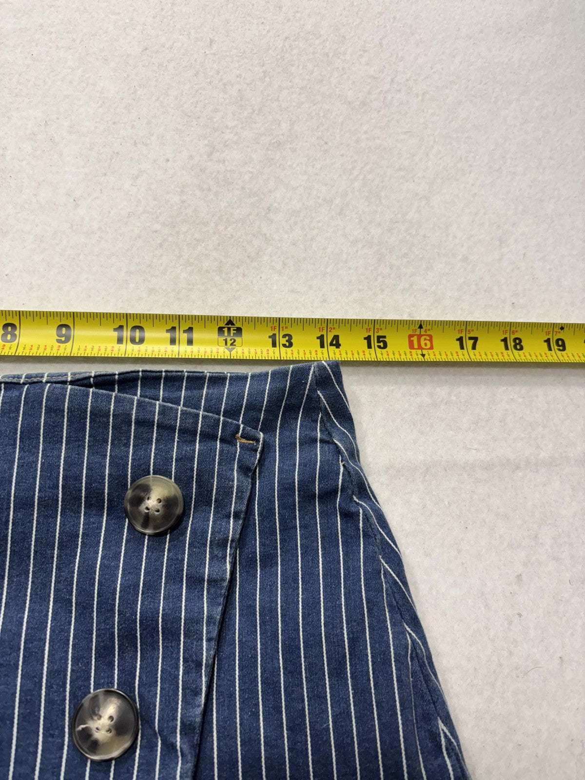Chelsea & Violet Skirt Womens M Blue Stripe Denim Button Front Mini Casual