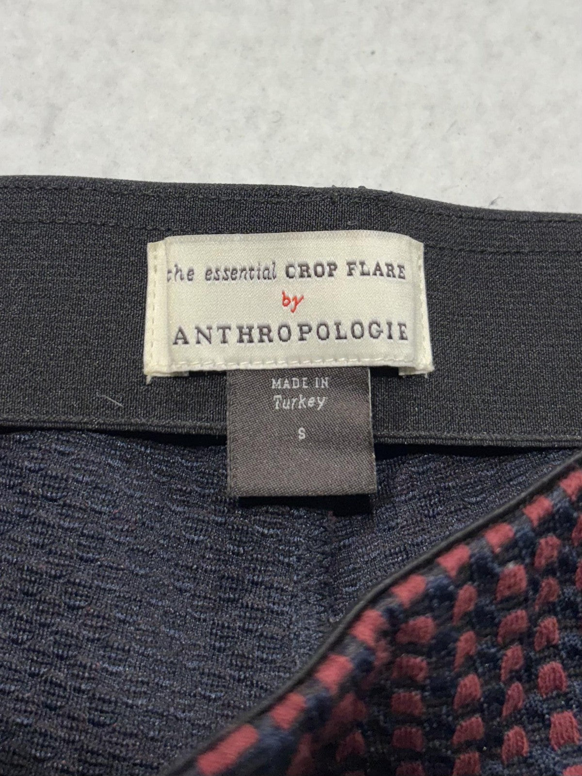 Anthropologie Essential Crop Flare Knit Pants Womens Small Blue Geometric