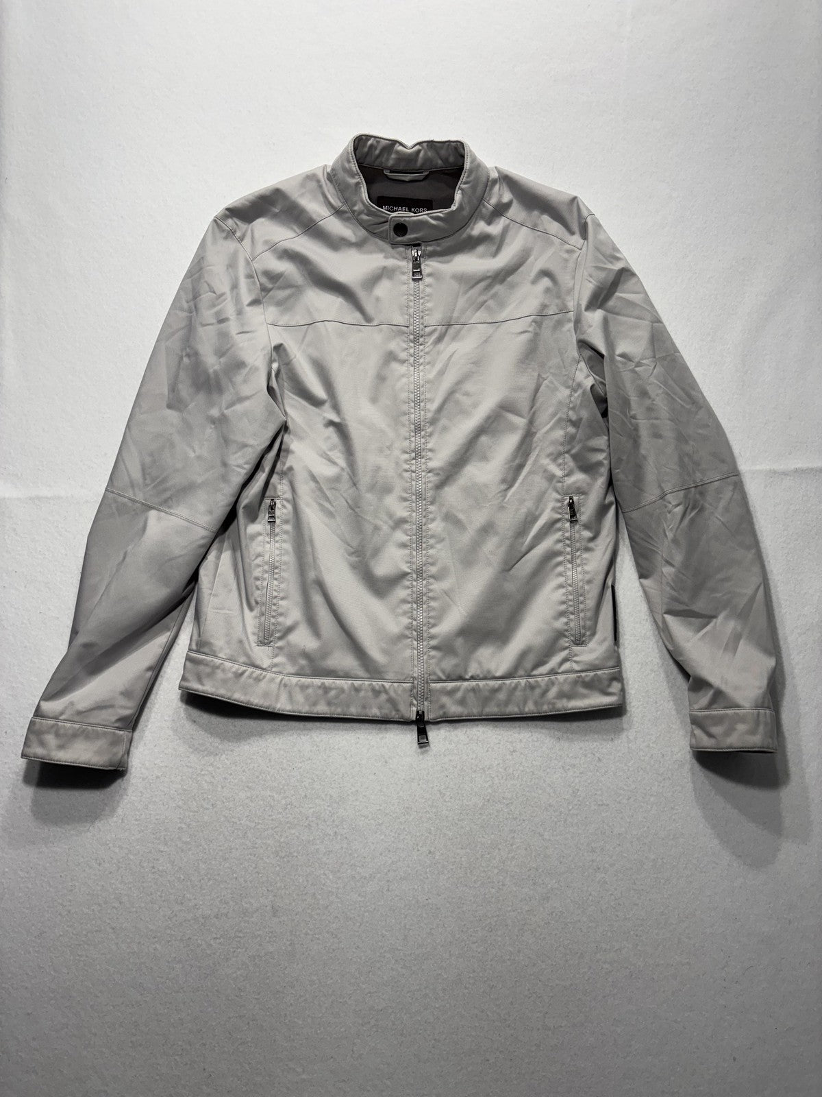 Michael Kors Jacket Mens Medium Gray Travel Engineered Full Zip Windbreaker