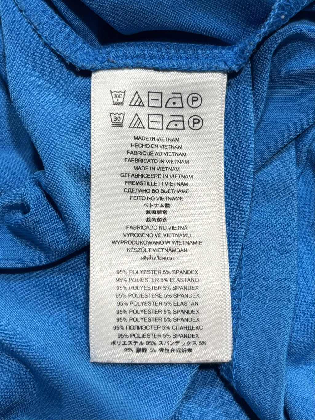 MICHAEL Michael Kors Dress Womens Large Blue Scoop Neck Fit Flare Jersey Stretch