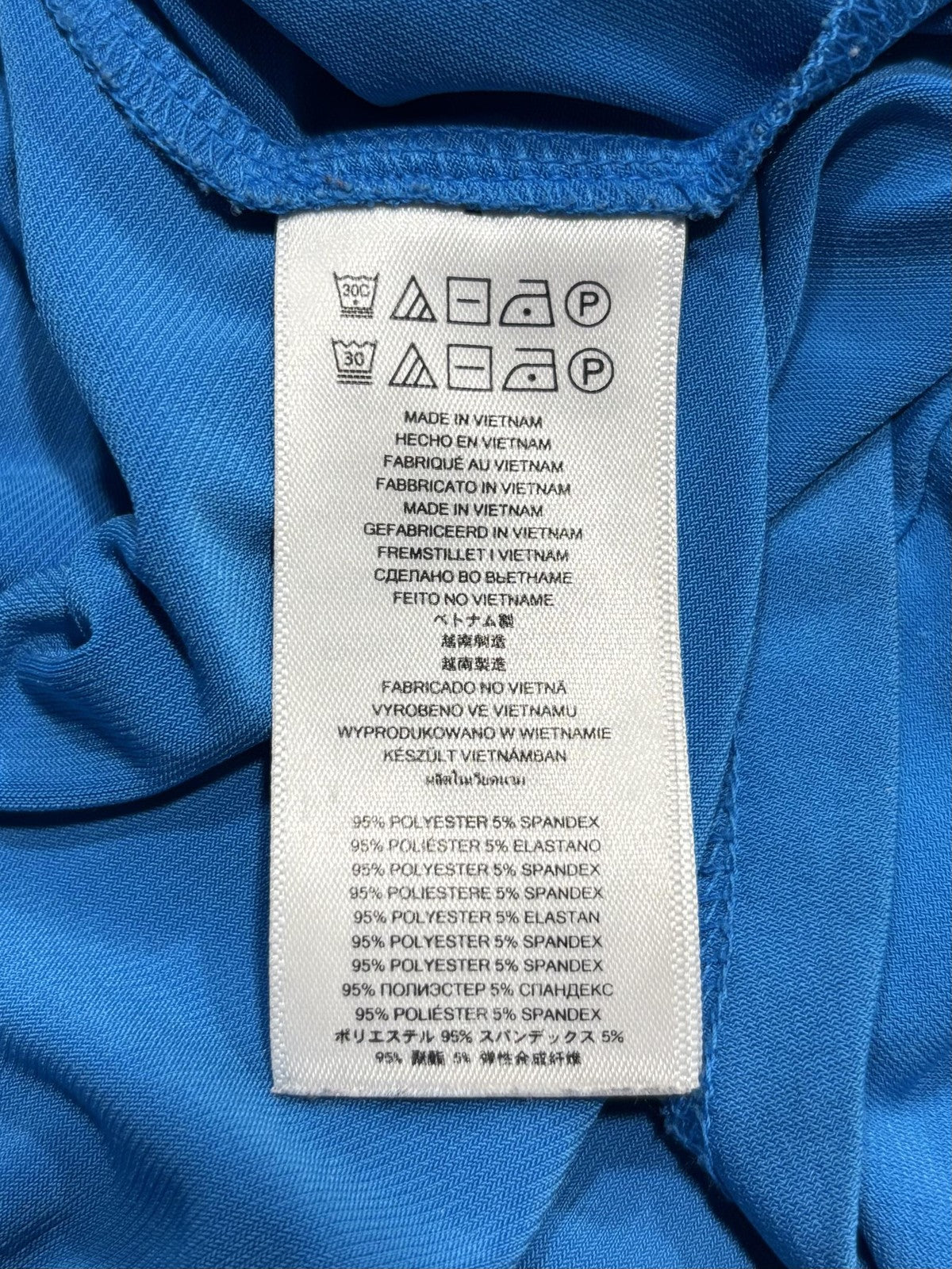 MICHAEL Michael Kors Dress Womens Large Blue Scoop Neck Fit Flare Jersey Stretch