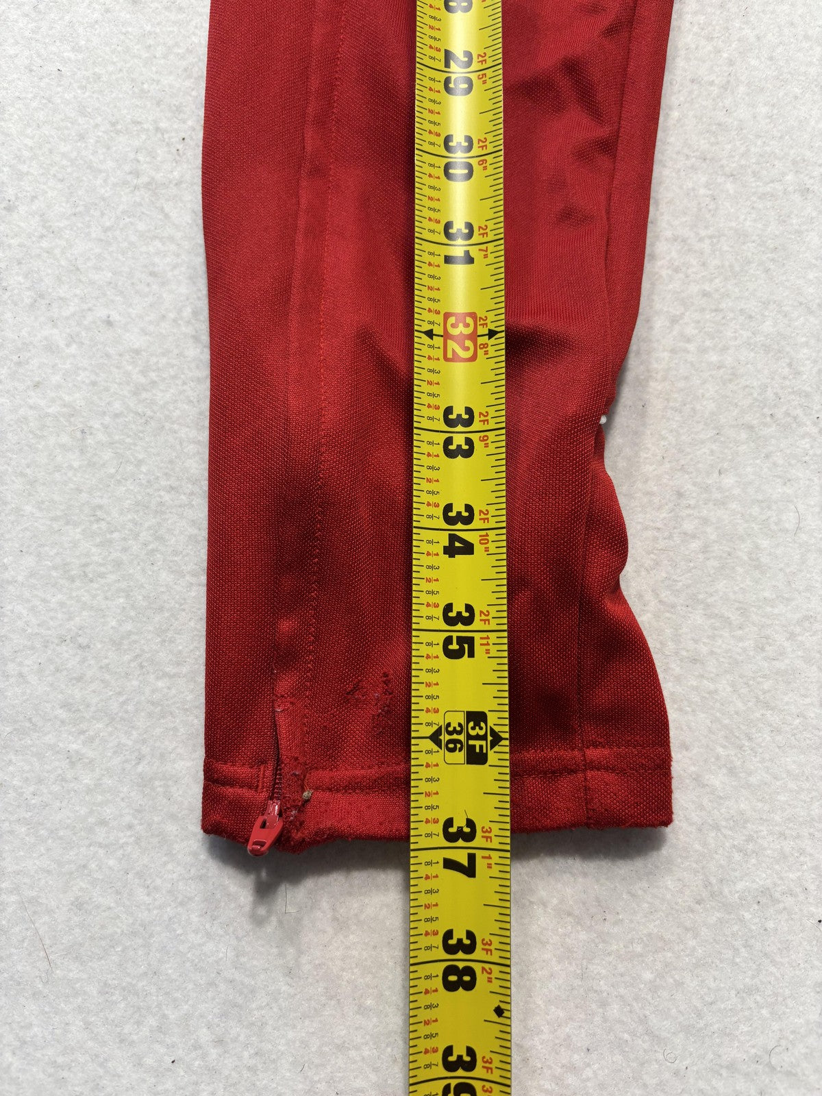 Adidas Track Pants Unisex Kids 13-14Y Red AEROREADY Ankle Zip 3 Stripe Soccer