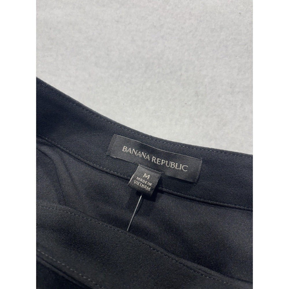 Banana Republic Blouse Womens Medium Black Off Shoulder Balloon Top 885894-03-1