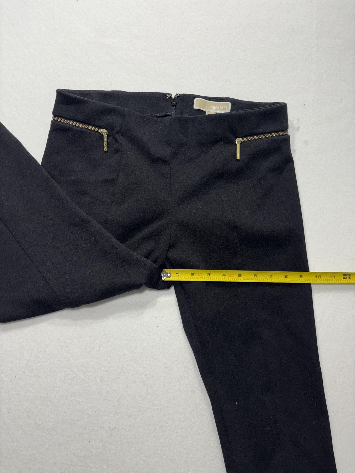 MICHAEL Michael Kors Pants Womens 6 Black Ponte Slim Ankle Zip Pocket Stretch