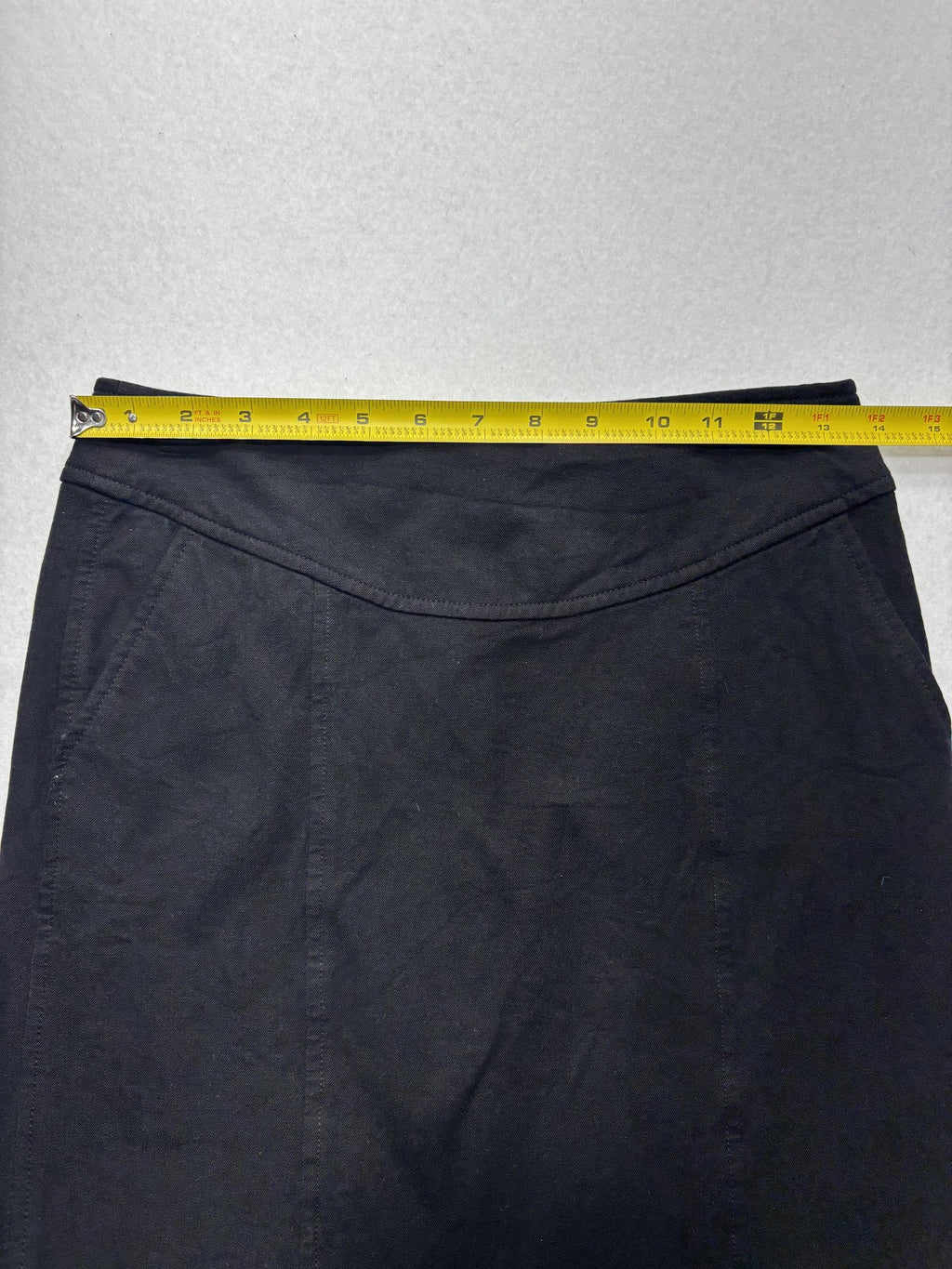 Banana Republic Skirt Womens 0 Black Stretch Knee Length Pencil Twill Work