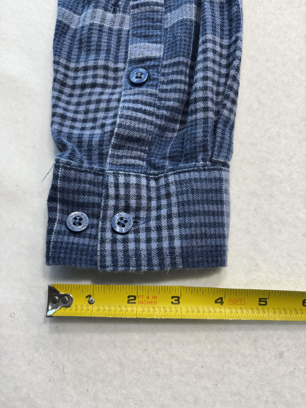 Columbia Shirt Mens Large Blue Plaid Flannel Long Sleeve Button Up Casual