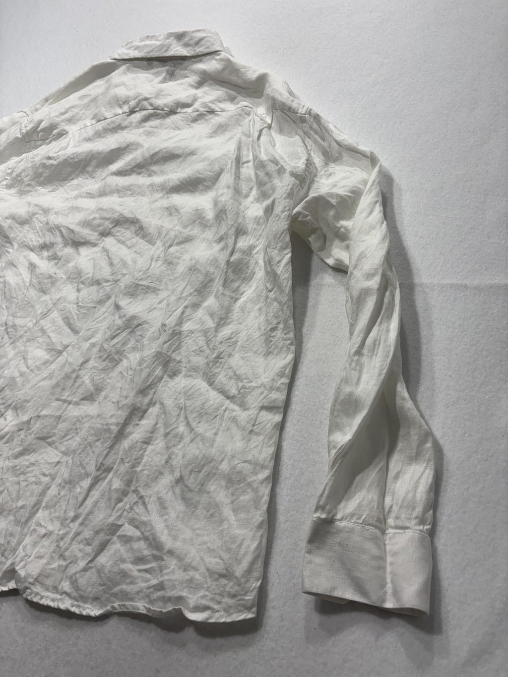 X Amiani Shirt Mens XL White Linen Long Sleeve Button Up Lightweight Casual