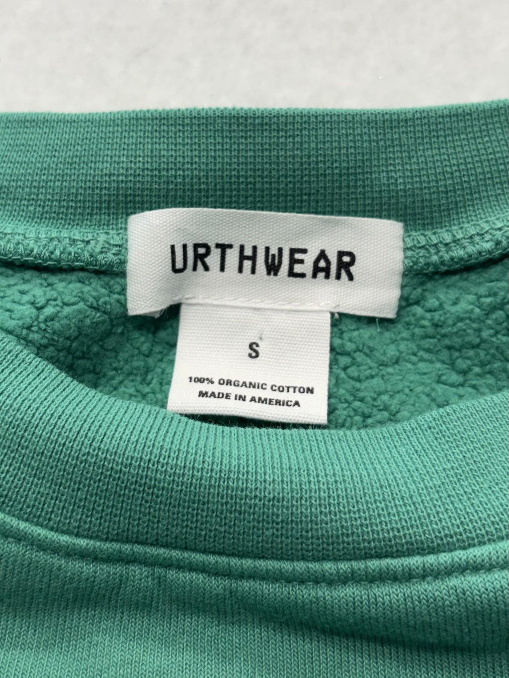 URTHWEAR Sweatshirt Womens Small Green Organic Cotton Cropped Fleece Pullover