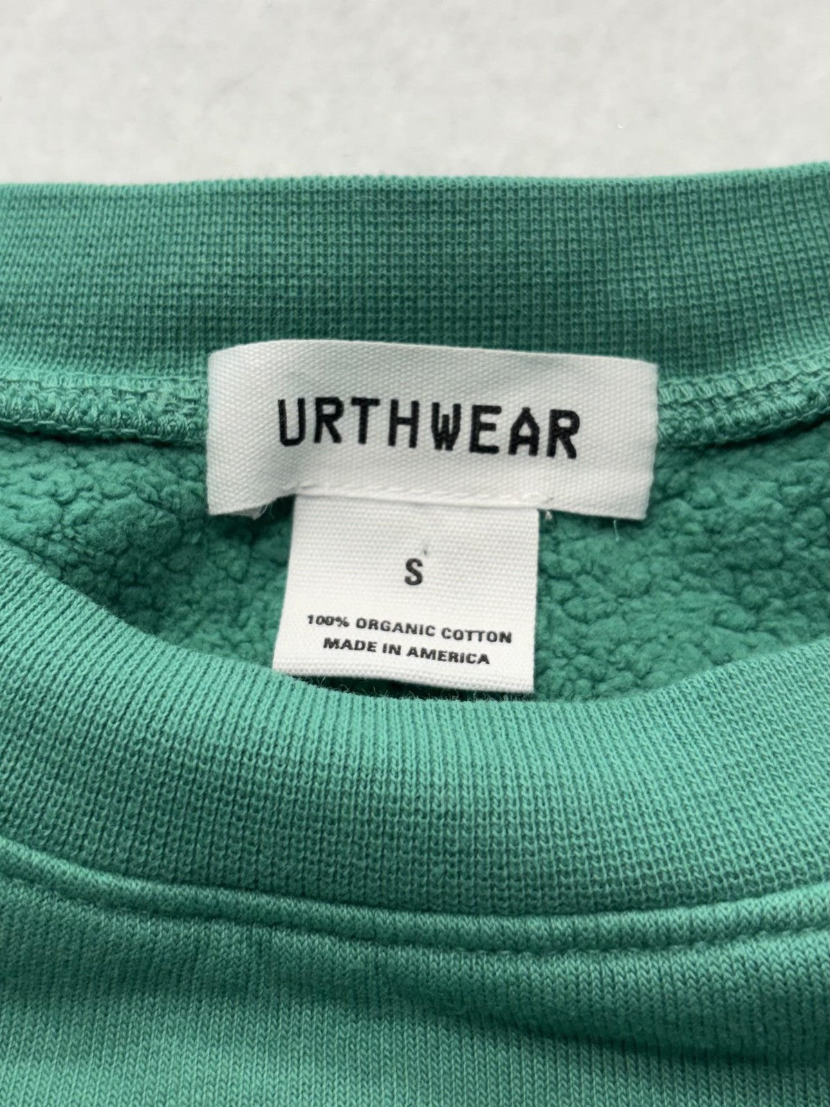 URTHWEAR Sweatshirt Womens Small Green Organic Cotton Cropped Fleece Pullover
