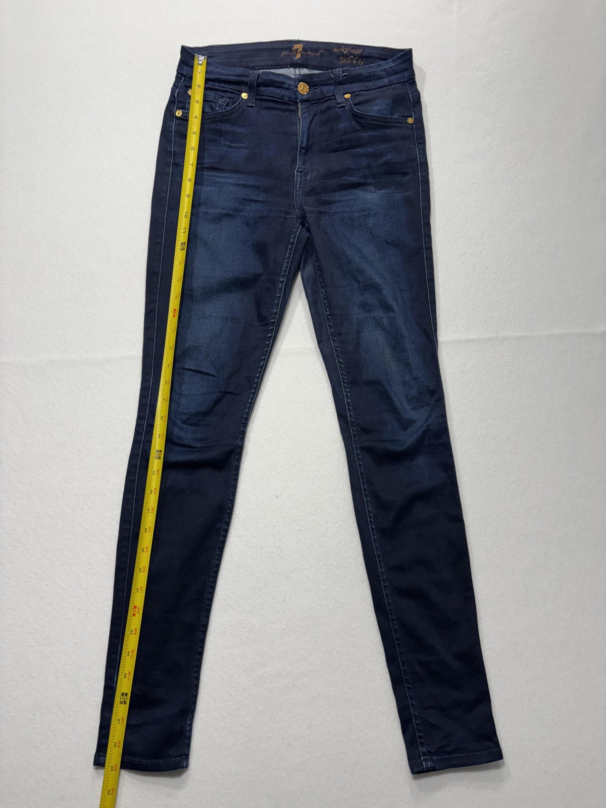 7 For All Mankind Jeans Womens 27 Blue Dark Wash High Waist Skinny Stretch