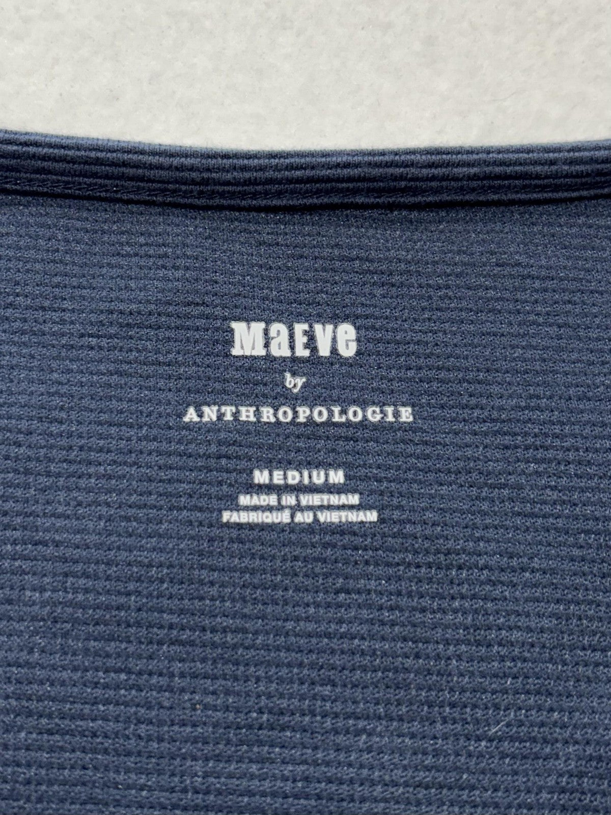 Maeve By Anthropologie Blouse Womens Medium Blue Scoop Neck Balloon Sleeve Top