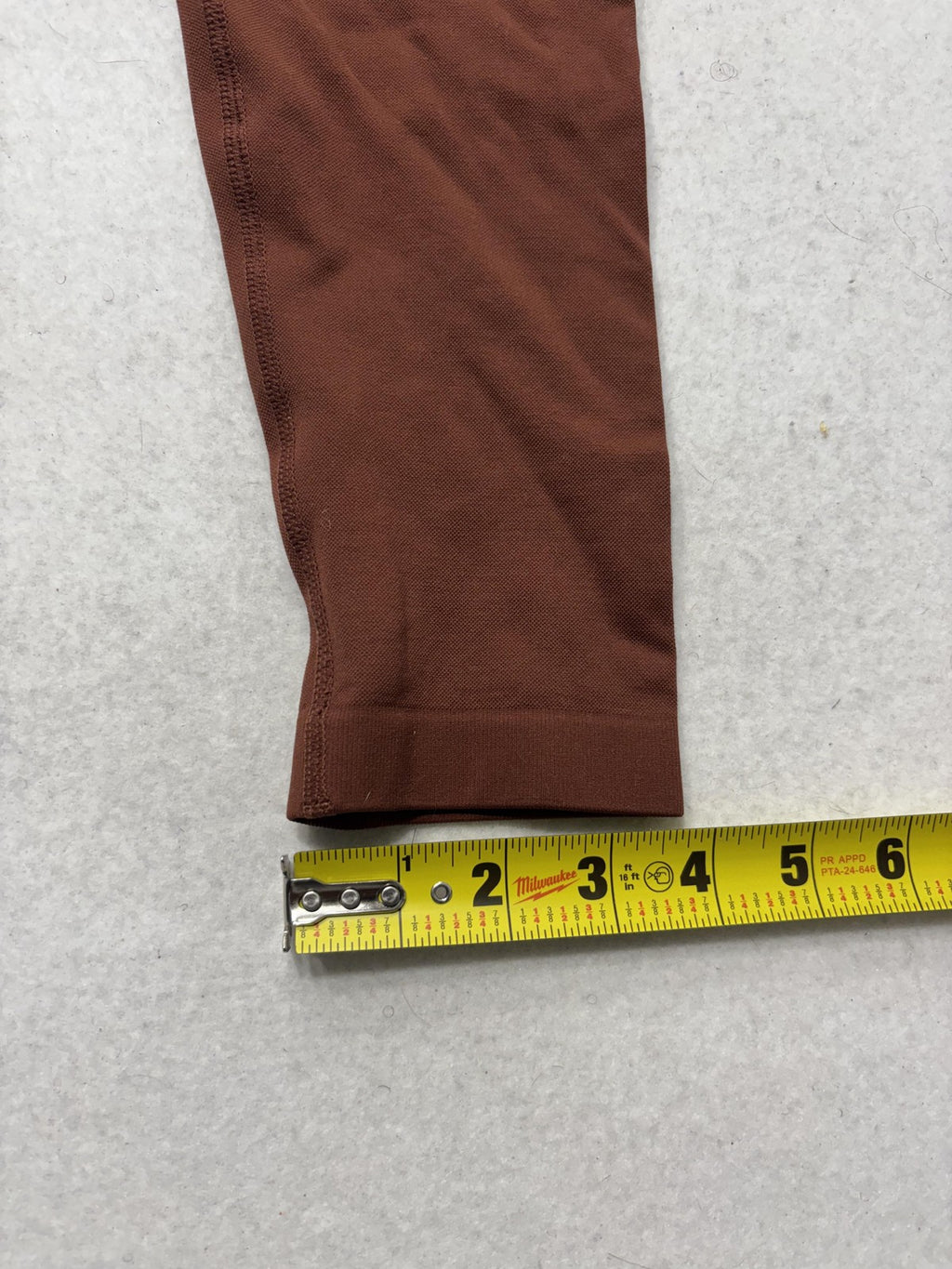 Unbranded Brown High Rise Ruched Back Ankle Leggings Womens M Stretch Athletic