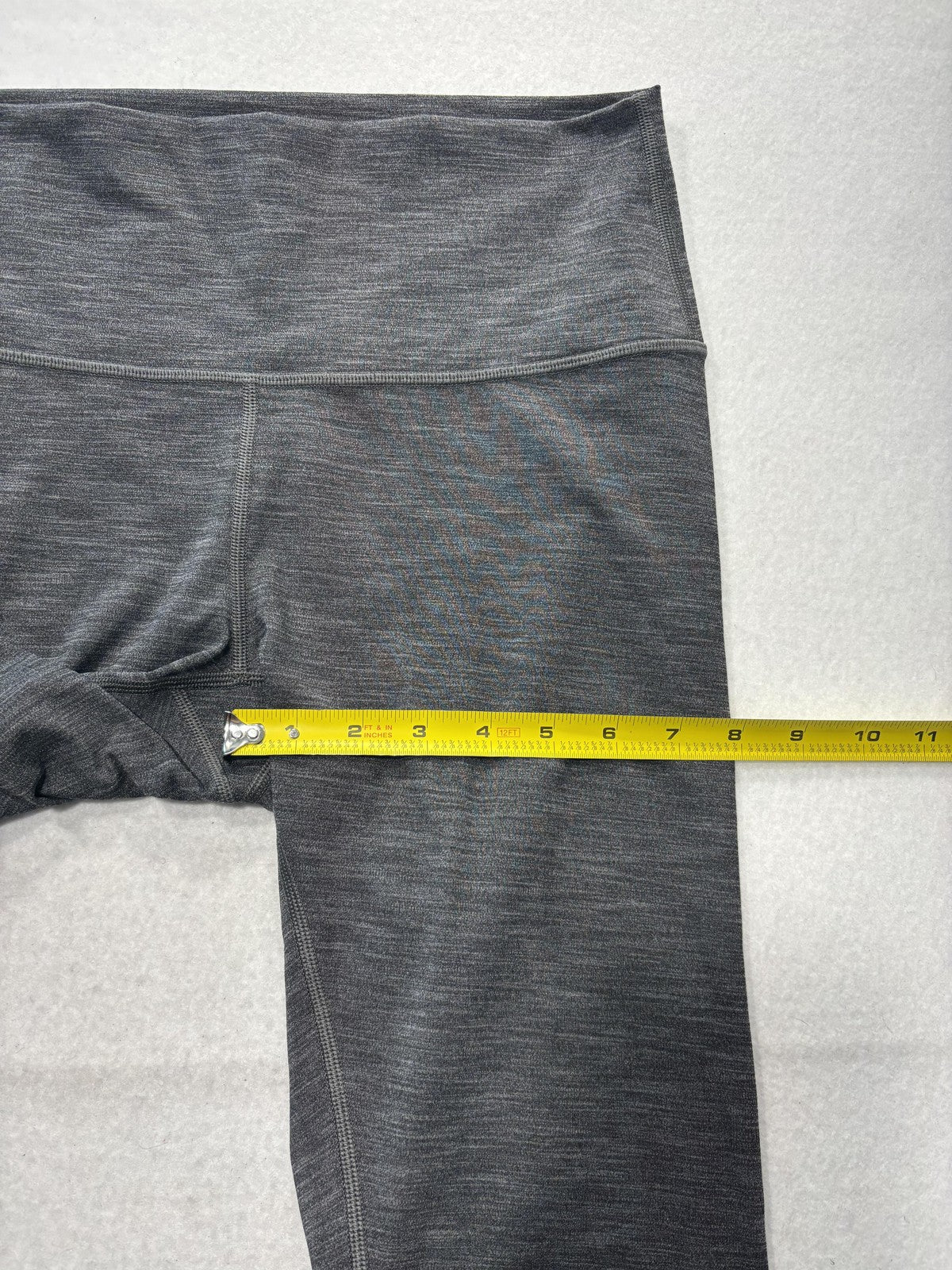 Lululemon Leggings Womens 8 Gray High Rise 27" Inseam Ankle Yoga Stretch Knit