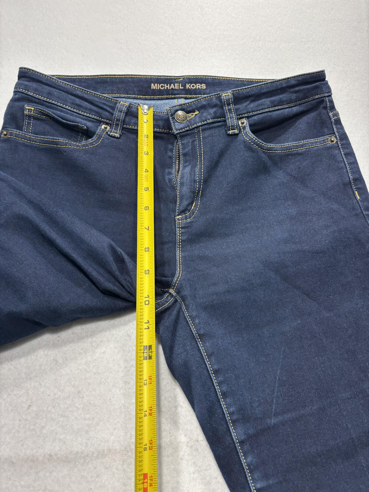 Michael Kors Izzy Skinny Jeans Womens 10 Blue Dark Wash Mid Rise Stretch 32x28