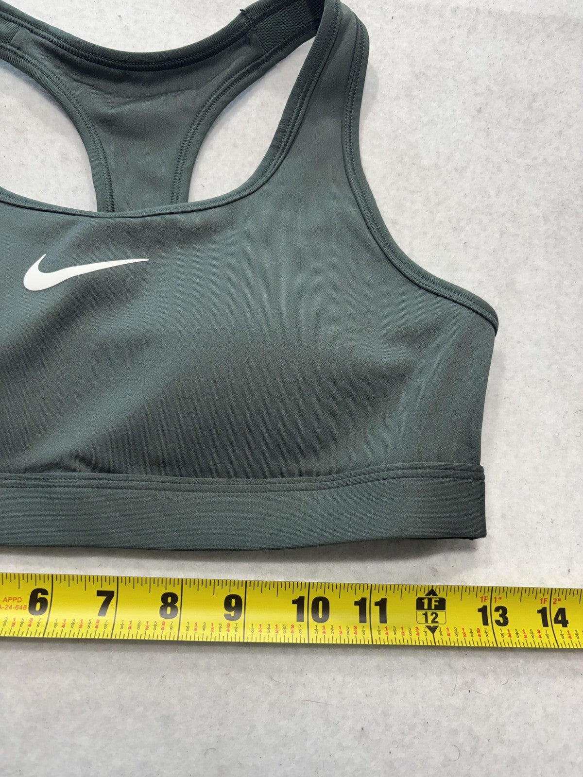 Nike Sports Bra Womens Small Green Racerback Medium Support Padded Logo Athletic