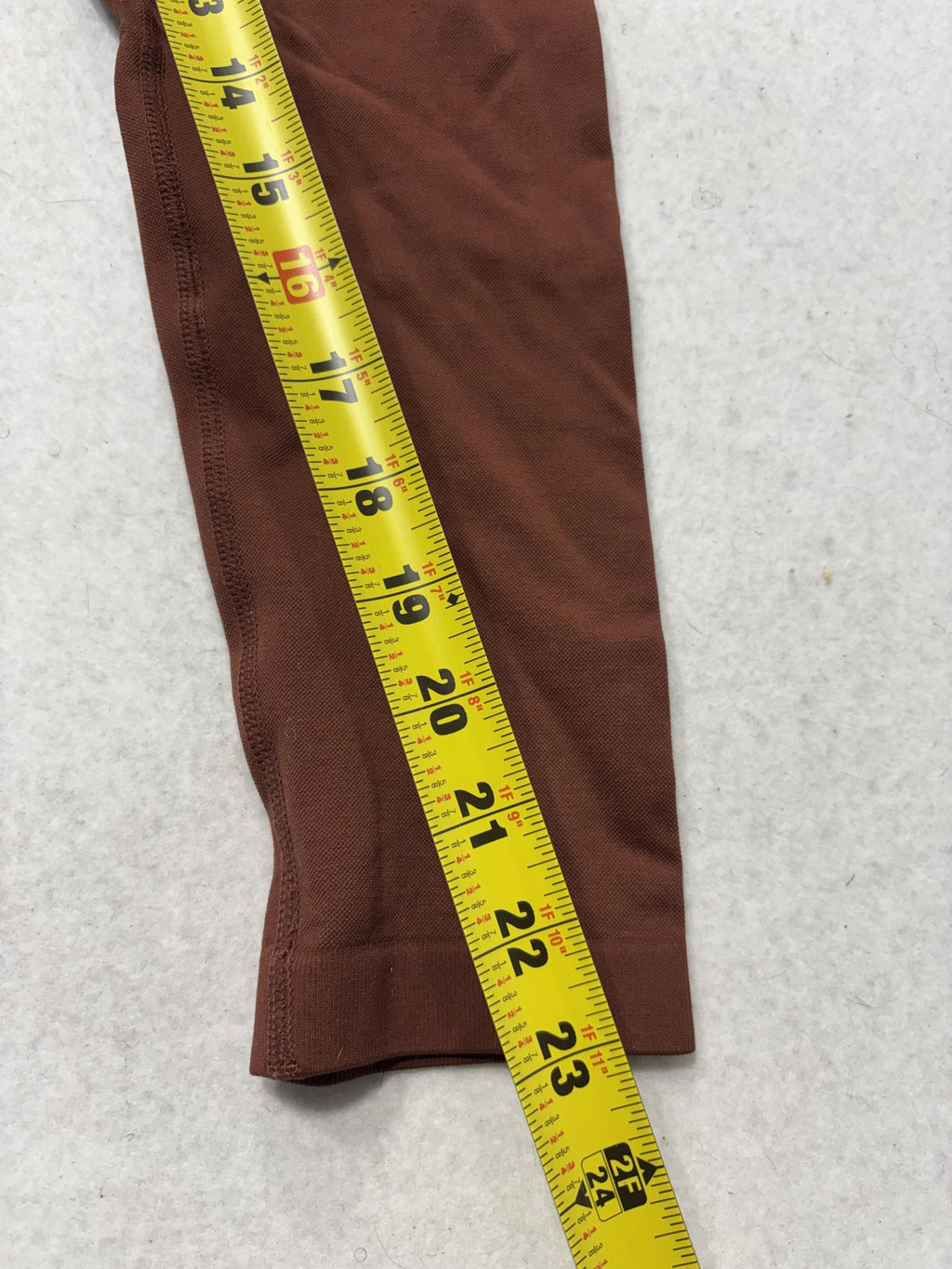 Unbranded Brown High Rise Ruched Back Ankle Leggings Womens M Stretch Athletic
