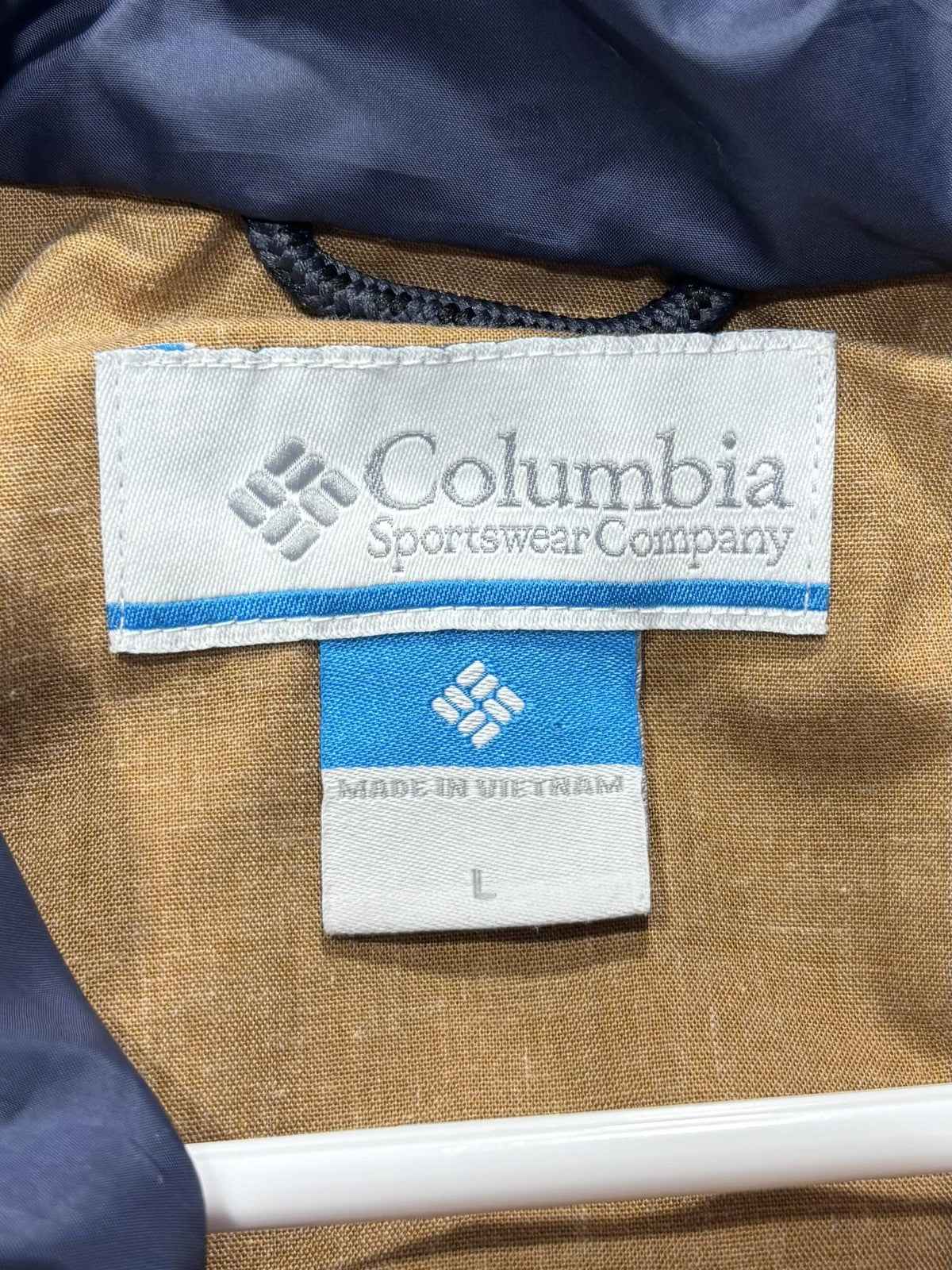 Columbia Omni-Tech Rain Coat Womens L Brown Hooded Waterproof Full Zip Twill