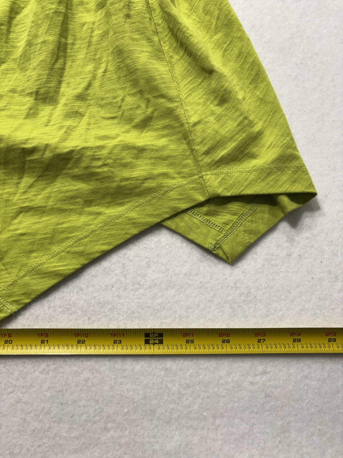 Soft Surroundings Shirt Dress Womens Medium Lime Green Danelle Button Asym Hem