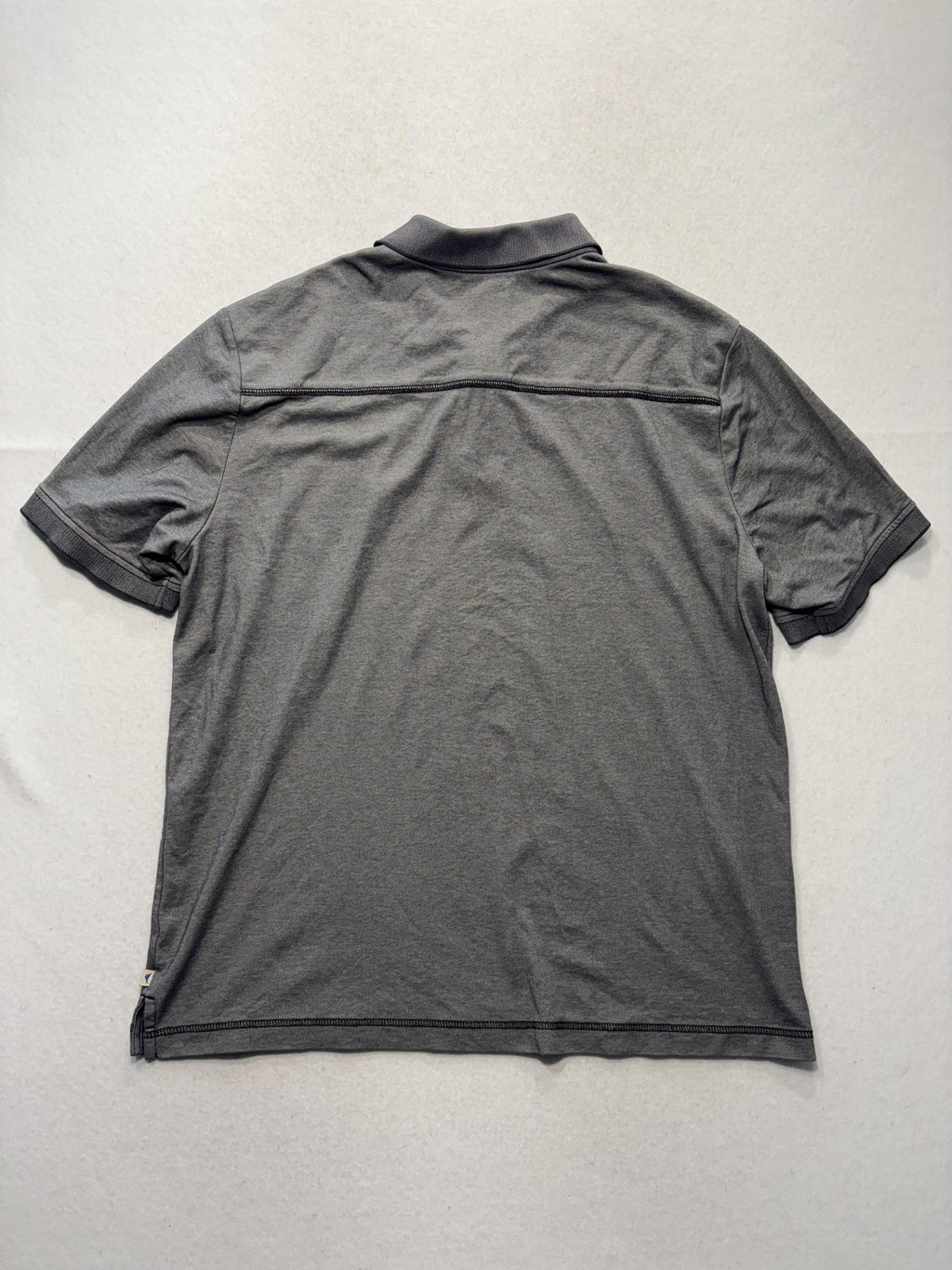 Tommy Bahama Polo Shirt Mens Large Gray Cotton Blend Short Sleeve Logo Casual